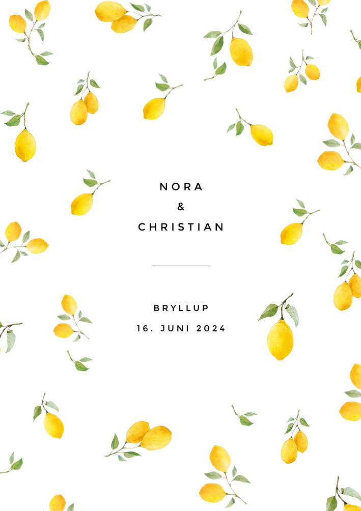 Bryllup - Nora og Christian Bryllupsinvitation